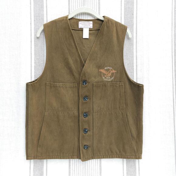 Filson Other - Filson Moleskin Cruiser Vest Mens 40 Style 820 Olive Brushed Cotton Duck Hunting